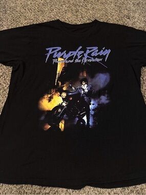 Black 'Purple Rain' Graphic Tee - Men's Shirt